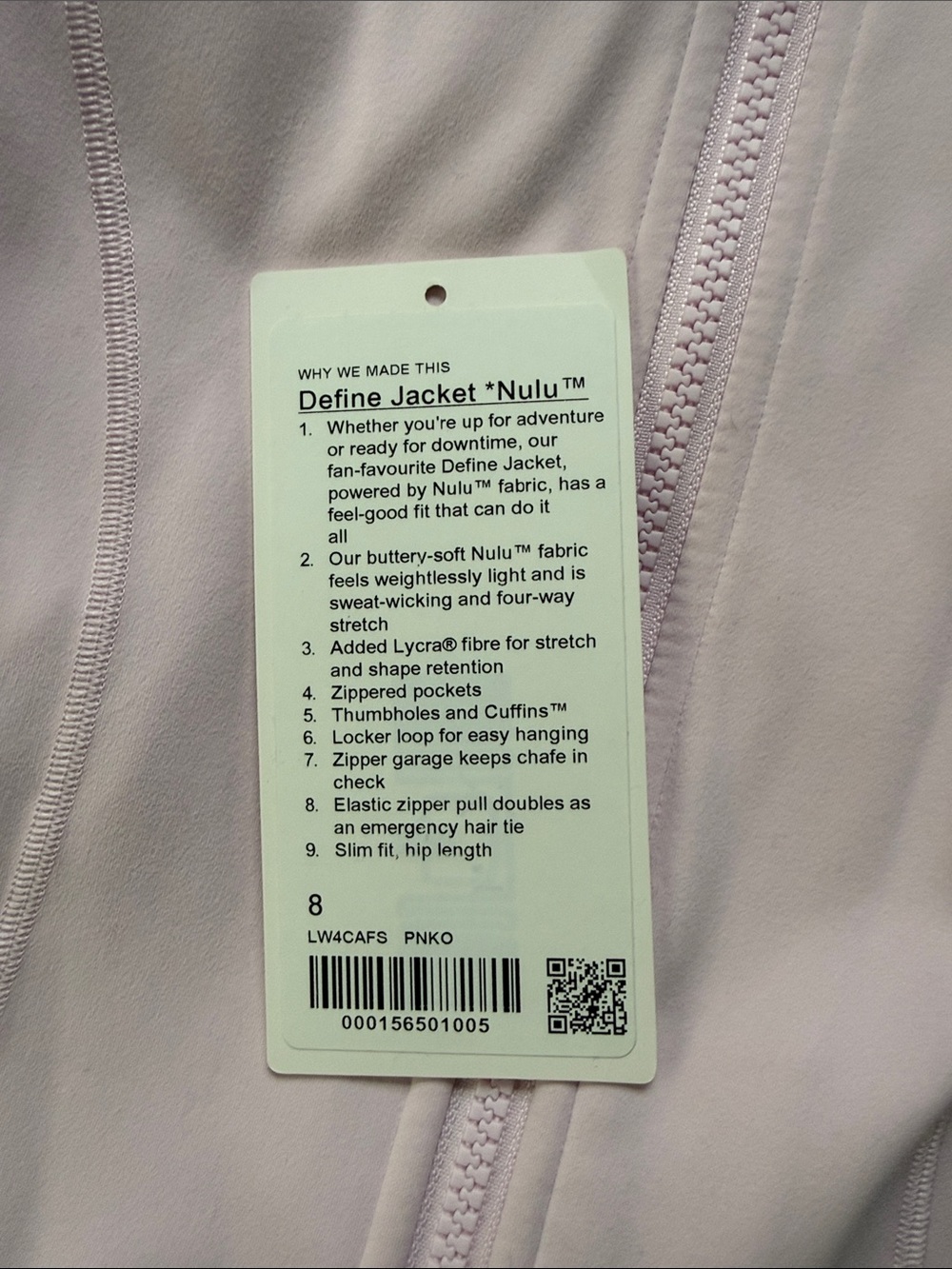 Lululemon Define Jacket in Pink Organza - Picture 3 of 3